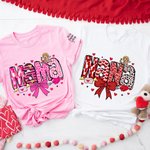 Felpa e maglietta multicolore con stampa titolo cupido fiocco cuore personalizzabile con 1-16 nomi regalo per festa della mamma e San Valentino