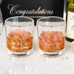 Verre à whisky 10oz avec nom Cadeau de fiançailles Cadeau de douche de mariage pour femmes