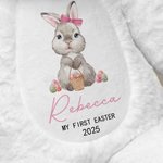 Personalisierte My First Easter Egg Basket Plüsch Hase Spielzeug mit Namen und Jahr Ostern Geburtstag Geschenk für Kinder