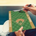 Personalized Baseball Field Acrylic Text Dry Erase Clipboard with Low Profile Clip End of Season Appreciation Gift for Coach Trainer Teacher