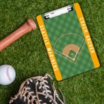 Personalized Baseball Field Acrylic Text Dry Erase Clipboard with Low Profile Clip End of Season Appreciation Gift for Coach Trainer Teacher