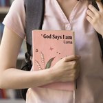 Personalisierte Gott sagt, ich bin Name Bedeutung auf Bibel Vers A5 Lederabdeckung Notebook Taufe Thanksgiving Geschenk für Familie Christen