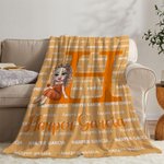 Personalised Cartoon Graduation Girl Word Cloud Soft Throw Blanket with Initial and Name Home Decor Graduation Gift for Schoolmates Girls