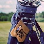 Sacca da golf personalizzato con nome e personaggio dei cartoni animati in flanella con 2 palline da golf regalo di compleanno i golfisti
