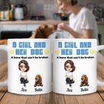 Personalisierte Ein Mädchen und ihr Hund 11oz Becher mit 1-5 Hunde und Namen Geburtstag Geschenk für Frauen Mädchen