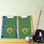Personalized Baseball Field Acrylic Text Dry Erase Clipboard with Low Profile Clip End of Season Appreciation Gift for Coach Trainer Teacher