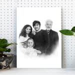 Ritratto personalizzato in bianco e nero 2 foto combinate Poster su tela Pittura murale Ricordare un defunto Regalo commemorativo per la famiglia in lutto