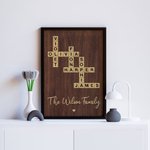 Puzzle personalizzato di parole crociate Scrabble Art Poster senza cornice con 2-25 nomi di famiglia Regalo di inaugurazione per i familiari