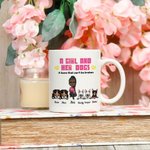 Personalisierte Ein Mädchen und ihr Hund 11oz Becher mit 1-5 Hunde und Namen Geburtstag Geschenk für Frauen Mädchen