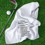Personalisierte Top 10 Best Golfers Quick Dry 100% Baumwolle Waffel Sport Handtuch mit hängenden Schleife Geschenk für Golfliebhaber