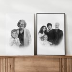 Ritratto personalizzato in bianco e nero 2 foto combinate Poster su tela Pittura murale Ricordare un defunto Regalo commemorativo per la famiglia in lutto