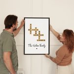 Puzzle personalizzato di parole crociate Scrabble Art Poster senza cornice con 2-25 nomi di famiglia Regalo di inaugurazione per i familiari