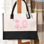 Lazo rosa personalizado Letras griegas Hermandad de mujeres Bolsa de lona grande con nombre Graduación Cumpleaños Regalo para amigas | Callie × Affinity Licensing