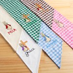 Personalised Embroidered Cute Bunny Cross 100% Cotton Gingham Easter Basket Sash with Name Door Basket Decor Easter Baptism Gift for Kids