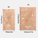 Cuaderno de piel personalizado con el nombre del zodiaco y 200 páginas rayadas Regalo de cumpleaños para los amantes de la astrología
