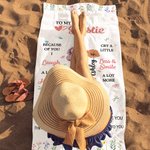 Personalized Oversized Quick Dry Microfiber To My Bestie 2 Birth Flowers Beach Towel with Names Travel Essential Birthday Gift for Sisters Friends