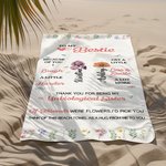 Personalized Oversized Quick Dry Microfiber To My Bestie 2 Birth Flowers Beach Towel with Names Travel Essential Birthday Gift for Sisters Friends