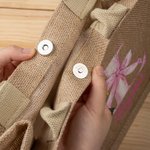 Personalizado de dibujos animados de Graduación de Niñas de color rosa arco inicial reutilizables Bolsa de yute con nombre de Graduación de cumpleaños de regalo para las niñas Amigos