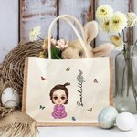 Personalizzato personaggio dei cartoni animati nascita fiore farfalla borsa in iuta con nome accessorio da viaggio regalo di compleanno per gli amici della famiglia