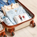 Personalized Cartoon Fashion Girl Birthstone Leather Makeup Pouch Bag with Name Portable Travel Essentials Birthday Bridesmaid Gift for Women