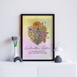 Personalisierte Geburtsblumen Strauß Familie Leinwandgemälde mit Namen und Text Muttertag Geburtstag Geschenk für Mama Oma