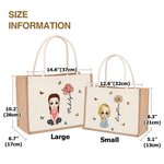 Personalizzato personaggio dei cartoni animati nascita fiore farfalla borsa in iuta con nome accessorio da viaggio regalo di compleanno per gli amici della famiglia
