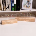 Veilleuse LED en Acrylique Personnalisée avec Texte Fleur de Naissance Nom Base en Bois Cadeau Anniversaire Fête des Mères pour Maman Grand-Mère