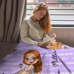 Personalizada de dibujos animados graduado nacimiento flor suave manta con nombres repetidos multicolor decoración del hogar cumpleaños regalo de graduación para las mujeres