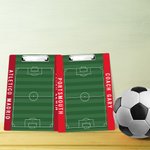 Personalized Soccer Field Acrylic Dry Erase Clipboard with Text and Low Profile Clip End of Season Appreciation Gift for Coach Trainer Teacher
