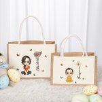 Personalizzato personaggio dei cartoni animati nascita fiore farfalla borsa in iuta con nome accessorio da viaggio regalo di compleanno per gli amici della famiglia