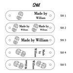 Personalisierte „Made by“ PU-Leder Häkel Strick Etiketten 10er Set mit Namen und Nieten Strickwaren Zubehör Geschenk für DIY Stricker Nähliebhaber