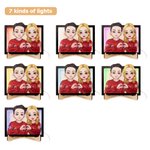 Personalised Heart Gesture Cartoon Character Name Wooden Portrait Frame with Stand Home Decor Valentine's Day Anniversary Gift for Couple