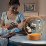 Personalisiertes Wal Seepferdchen Meerestiere LED-Nachtlicht mit Namen Holz-Basis Haus Dekoration Babyparty Geburtstag Geschenk für Jungen Mädchen