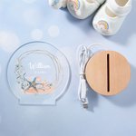 Personalisiertes Wal Seepferdchen Meerestiere LED-Nachtlicht mit Namen Holz-Basis Haus Dekoration Babyparty Geburtstag Geschenk für Jungen Mädchen