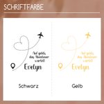 Personalisierte Herz Flugroute PU-Leder Reisepasshülle und Gepäckanhänger mit Namen und Text Reise Essentials Geschenk für Urlaub- und Reiseliebhaber