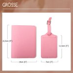 Personalisierte Herz Flugroute PU-Leder Reisepasshülle und Gepäckanhänger mit Namen und Text Reise Essentials Geschenk für Urlaub- und Reiseliebhaber