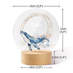 Personalisiertes Wal Seepferdchen Meerestiere LED-Nachtlicht mit Namen Holz-Basis Haus Dekoration Babyparty Geburtstag Geschenk für Jungen Mädchen