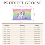 Personalisierter Fantasie Einhorn Kissenbezug mit Namen Zimmer Dekoration Geburtstag Geschenk für Kinder