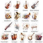 Personalisierte Musikinstrument Kosmetiktasche mit Namen und Handgelenkband Geburtstagsgeschenk für Musiker Musikliebhaber