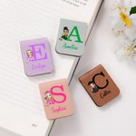 Personalised Cartoon Graduate Initial Magnetic Bookmark Clip with Name Birthday Graduation Gift for Book Lover Bookworm