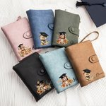 Personalised Cartoon Graduation Hat Bear Floral Leather Tri-folded Wristlet Wallet with Name and Card Holder Birthday Graduation Gift for Graduates