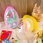 Gepersonaliseerd Cartoon Karakter initiaal invulbaar Jumbo paasei met naam Holiday Basket Stuffers Pasen Verjaardag Party Favors Gift voor jongens meisjes