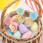 Personalised Multicolour Easter Egg Bunny Wooden Hunt Tokens Set with Engraved Text Set of 10 Basket Stuffers Holiday Party Gift for Family Kids
