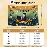 Personalized Multicolor Gradient Congrats Graduation Tapestry Photo Backdrop with Name and Class of 2025 Party Favors for Graduates Seniors
