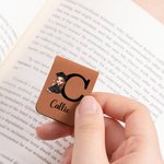 Personalised Cartoon Graduate Initial Magnetic Bookmark Clip with Name Birthday Graduation Gift for Book Lover Bookworm