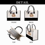 Personalised Bear Canvas Tote Bag with Waterproof Lining Travel Accessory Graduation Birthday Gift for Women