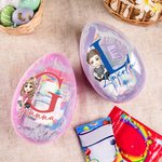 Gepersonaliseerd Cartoon Karakter initiaal invulbaar Jumbo paasei met naam Holiday Basket Stuffers Pasen Verjaardag Party Favors Gift voor jongens meisjes