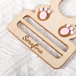 Gepersonaliseerde schattige boog Bunny houten Pasen geld chocolade houder ornament met gegraveerde naam Holiday Basket Stuffers Verjaardagscadeau voor kinderen