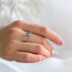 Gepersonaliseerde sierlijke dubbele hart geboortesteen ring verjaardag verjaardag moederdag cadeau voor vrouwen