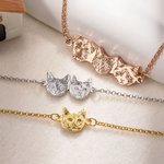 Personalisiertes Eingraviertes 1-6 Tierporträts Armband mit Namen Hund Katze Mom Schmuck Geburtstag Souvenir Geschenk für Damen Haustierliebhaber